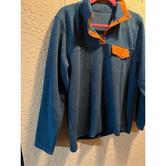 ZYIA Active Wicked Teal Fleece Snap Button Pullover Top Size Large - Picture 3 of 14